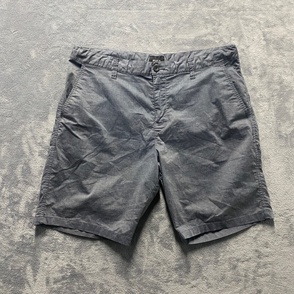 RVCA Shorts Mens 36 ChinoCharcoal Gray Heather Flat Front Casual